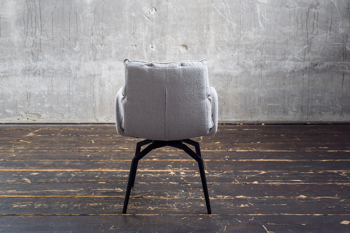 ESSZIMMERSTUHL BARO Grau Webstoff Drehbar (360°) (1er-Set) - Grau, Kunststoff/Textil (59/86/65cm) - KAWOLA