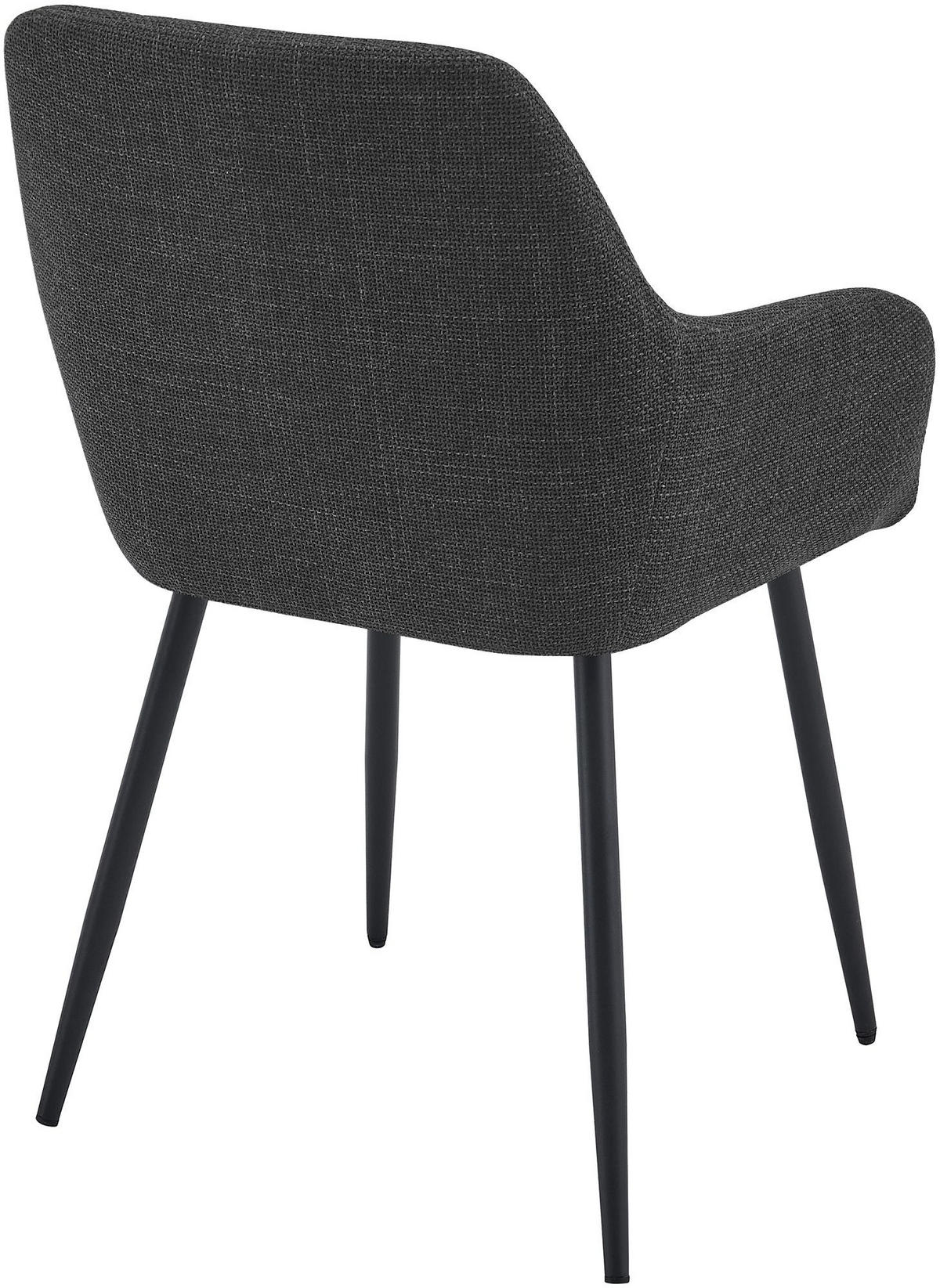 ESSZIMMERSTUHL Stoff Anthrazit - Anthrazit/Schwarz, Textil/Metall (57/85/60cm) - CLP