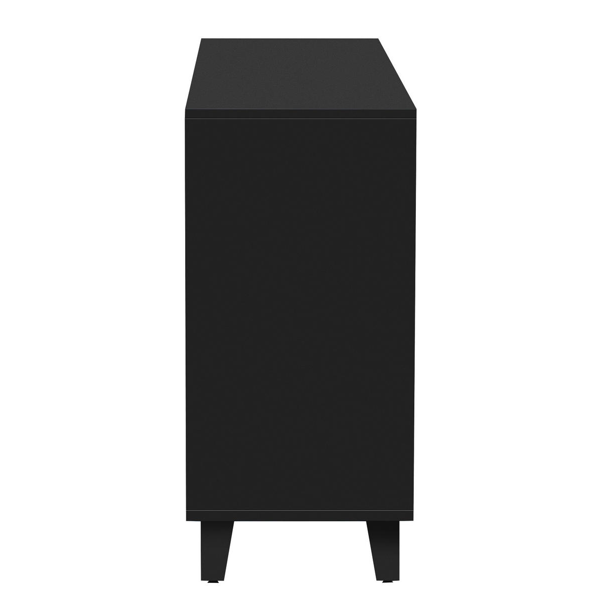 SIDEBOARD 160/40/84 cm mit 4 Türen in Schwarz mit Spiegeloptik - Schwarz, Holzwerkstoff (160/84/40cm) - BEAOK