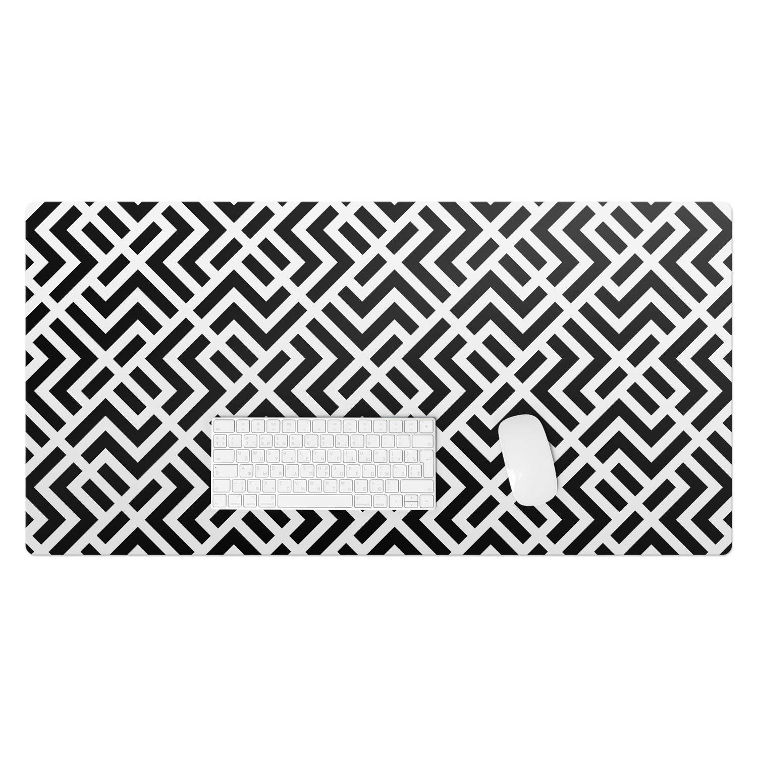 SCHREIBTISCHUNTERLAGE 100x50 cm Schwarz-Weiß - Schwarz, Kunststoff (100/50/1.6cm) - Wallfluent