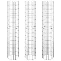 GABIONEN-HOCHBEETE 3er set Rund Verzinkter Stahl Ø30/150 Cm - Silberfarben, Metall (30/150/30cm) - vidaXL