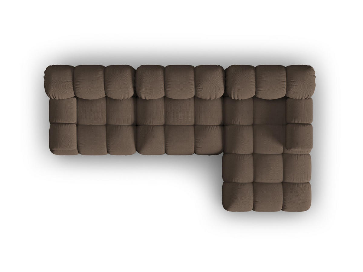 ECKSOFA modular rechts Bellis aus 3D-Stoff braun 4 Sitzplätze - Braun, Textil (155/282cm) - Micadoni