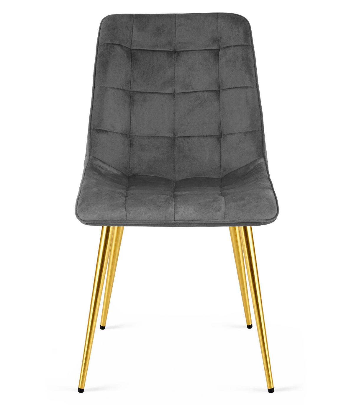 STUHL Dunkelgrau 49x60 cm SPLIT Samtbezug x 2 - Grau, Metall (49/59/60cm)