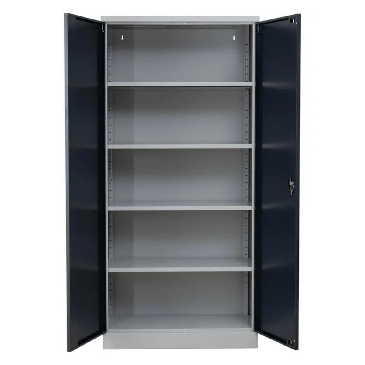 STAHLSCHRANK Bee mit 4 verzinkten Fachböden 195x92x42 cm Korpusfarbe Lichtgrau Frontfarbe Anthrazit - Anthrazit, Metall (92/195/42cm)