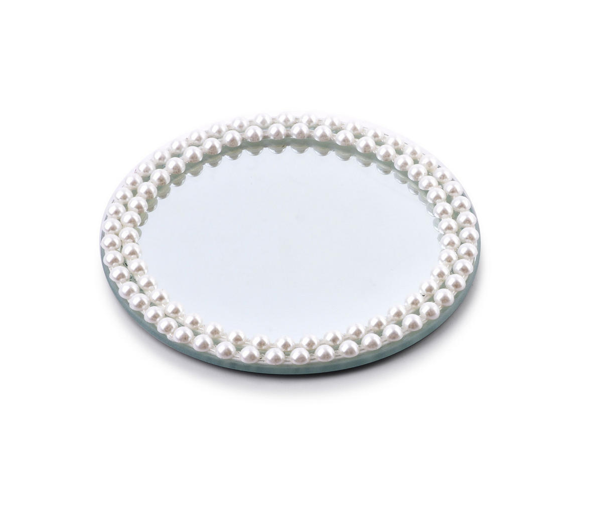 DEKOTABLETT Margot Perle 15/15/1 cm Glas - Perlmutt, Glas (1cm) - Mondex