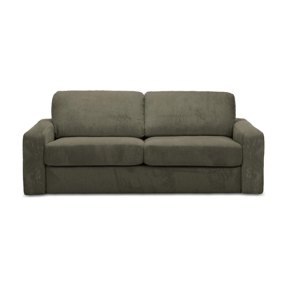 3-SITZER SOFA mit Schlaffunktion Cord Stoff Grün - Gelb/Schwarz, Kunststoff/Textil (195/80/100cm) - LaMiaSofa