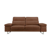 3-SITZER Sofa Virage Echtleder Cognacbraun - Cognac, Leder/Metall (212/75/109cm)