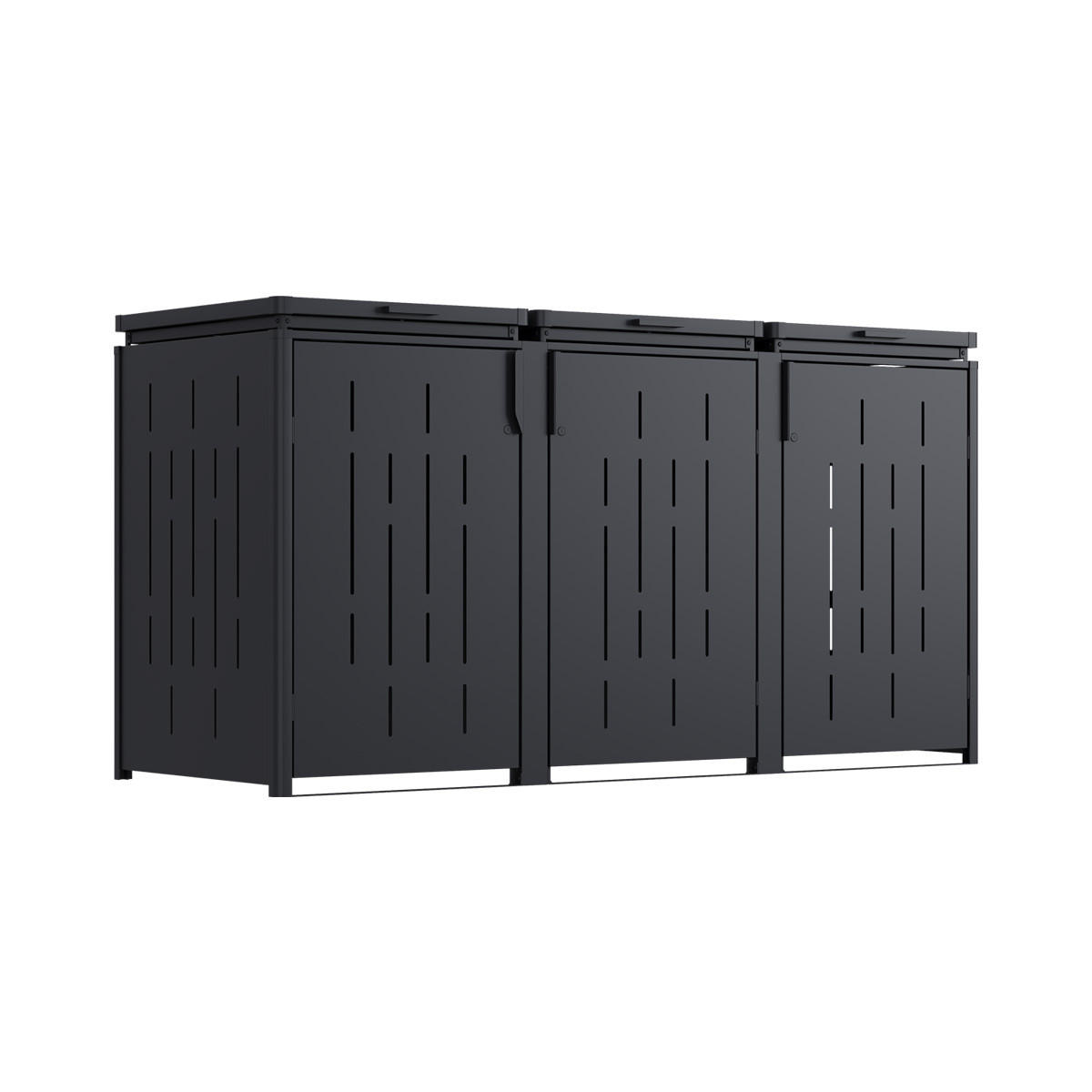 MÜLLTONNENSCHRANK XL aus Stahl 2250L in Anthrazit - Anthrazit, Metall (225/120/83cm) - WEIDE