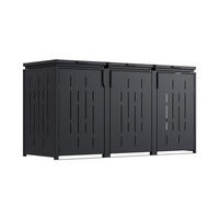 MÜLLTONNENSCHRANK XL aus Stahl 2250L in Anthrazit - Anthrazit, Metall (225/120/83cm) - WEIDE