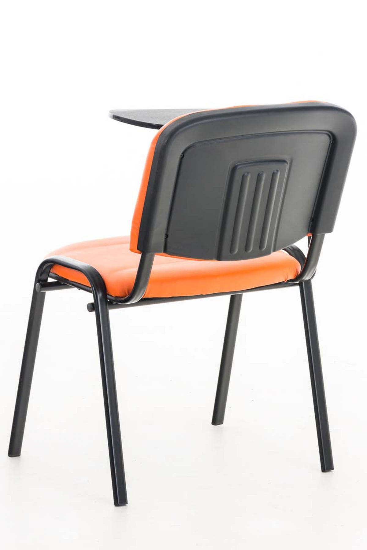 BESUCHERSTUHL Keen mit Klapptisch, Kunstleder mit Gestell Schwarz / Bezug Orange - Schwarz/Orange, Textil/Metall (53/81/53cm) - TPFLiving