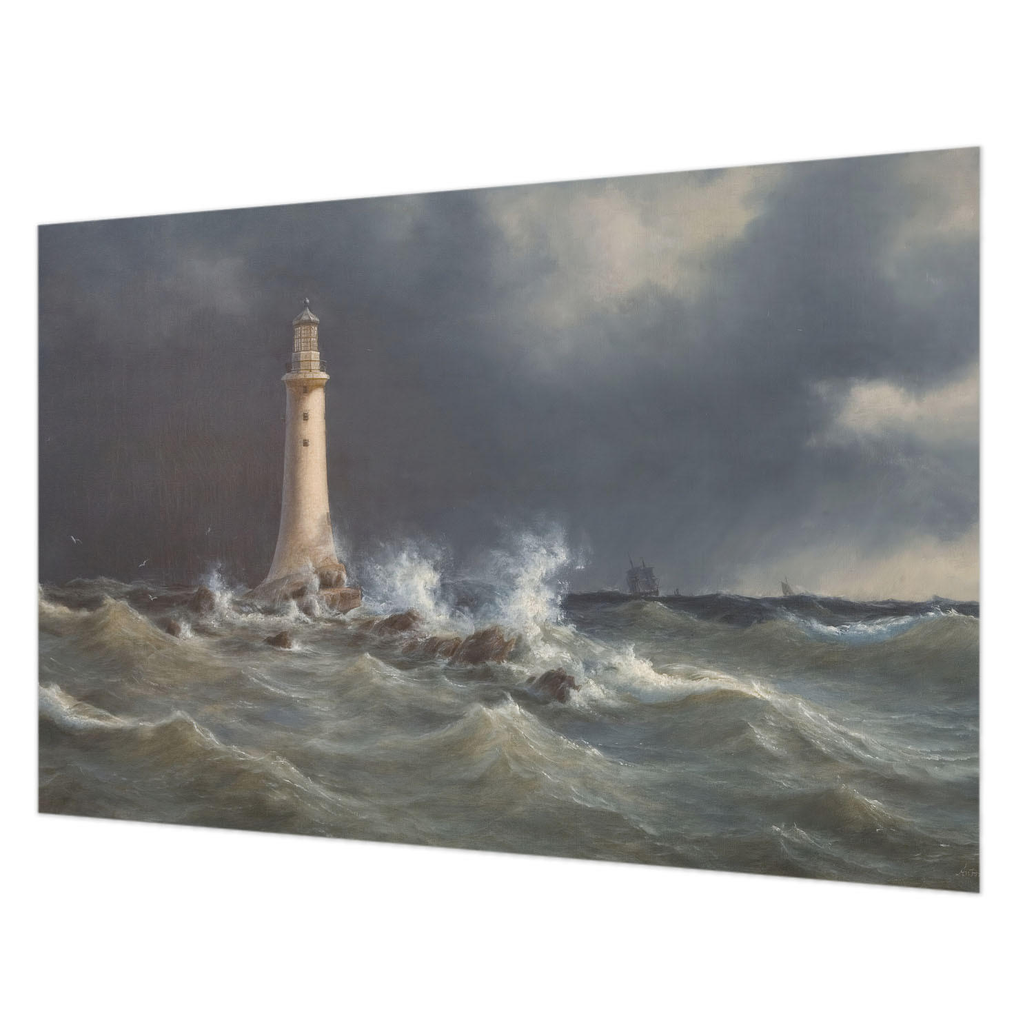 FOTOTAPETE 104x70 cm - Seestürme - Grau, Textil (104/70cm) - Wallfluent