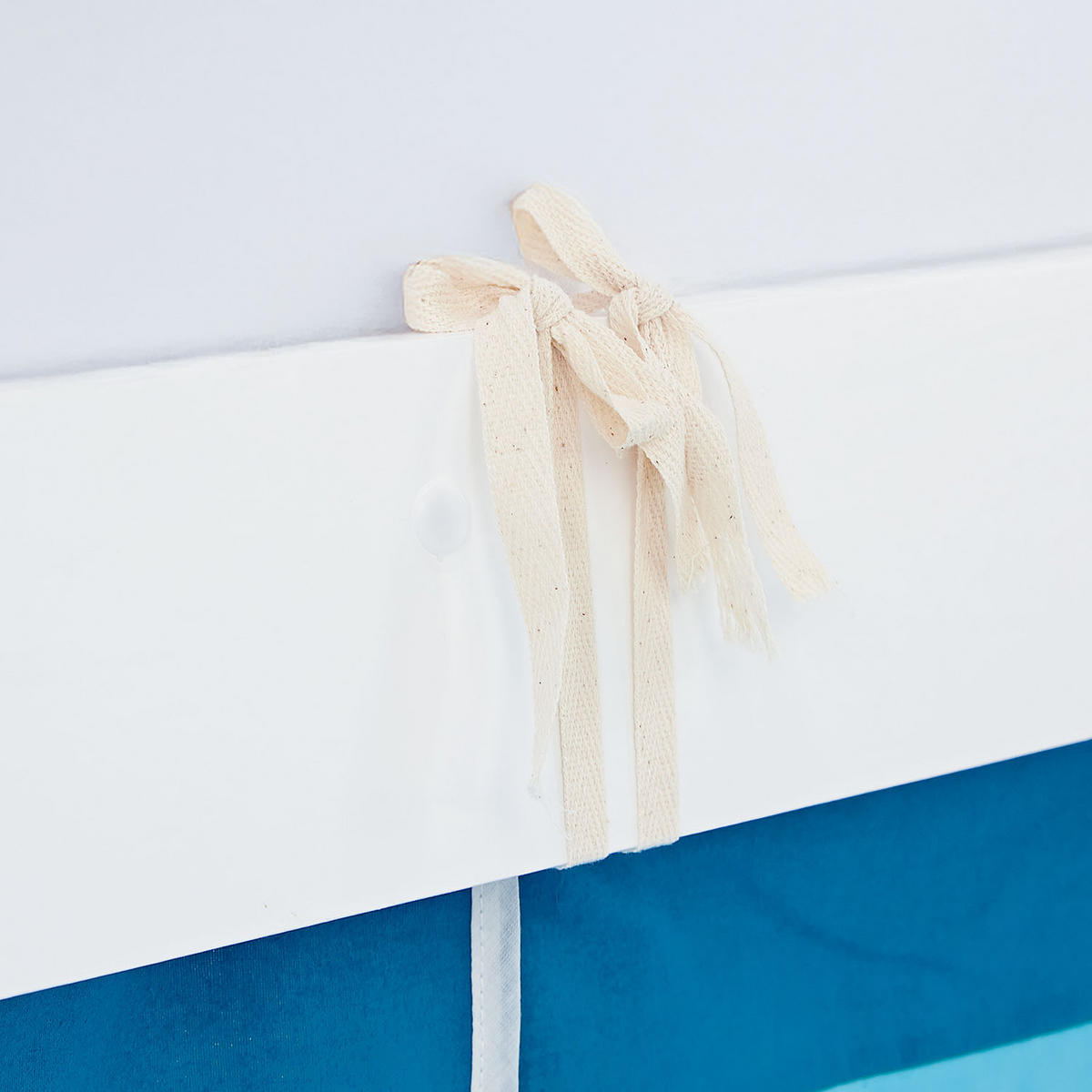 HOCHBETT 90/200 cm in weiß mit Matratze + Lattenrost + Bettvorhang Blau - Blau/Pastellblau, Holz/Textil (90/200cm) - Homestyle4u