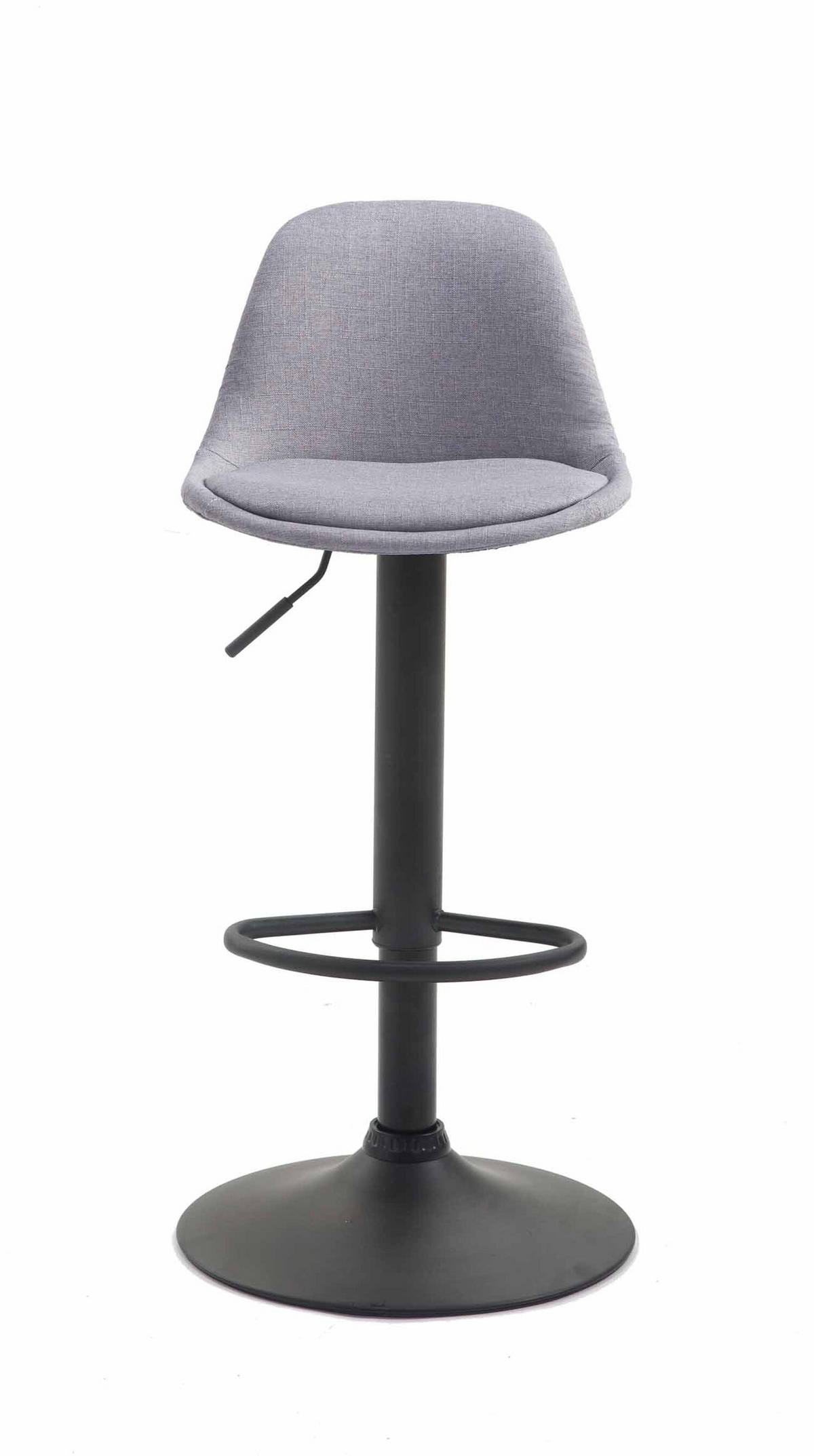 BARHOCKER Kilian, Gestell schwarz, Stoff Grau - Schwarz/Grau, Textil/Metall (39/100/43cm) - TPFLiving