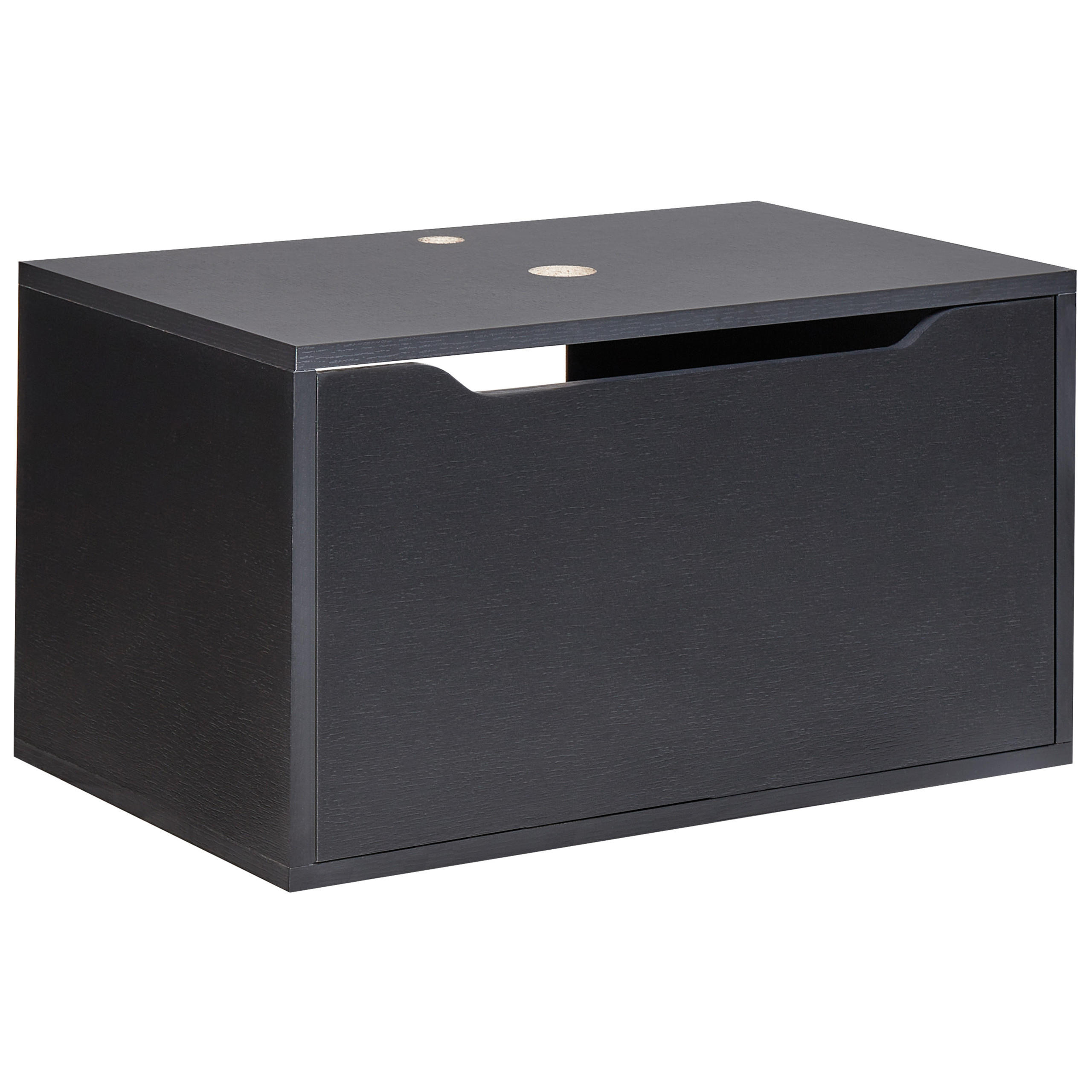 WASCHBECKENUNTERSCHRANK wandmontiertk 60 cm Schwarz Petrolina - Schwarz, Holzwerkstoff (60/33/39cm) - Beliani