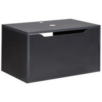 WASCHBECKENUNTERSCHRANK wandmontiertk 60 cm Schwarz Petrolina - Schwarz, Holzwerkstoff (60/33/39cm) - Beliani