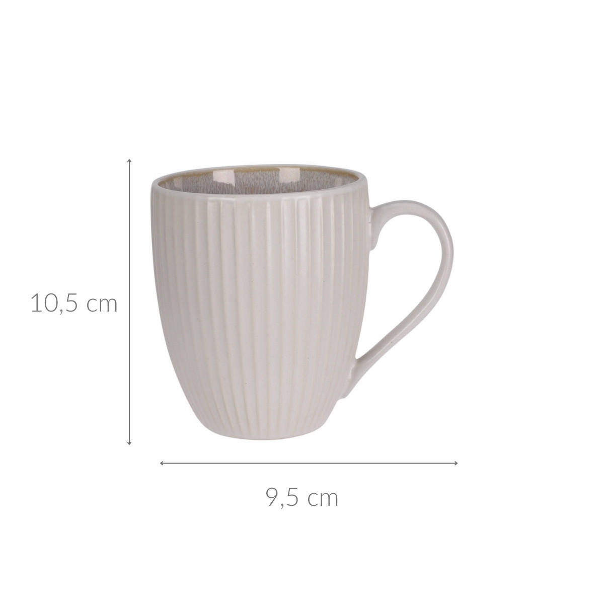TASSE für Kaffee oder Tee Essence Grau 400 ml 9,5/9,5/10,5 cm - Grau, Keramik (0.4L) - Siaki
