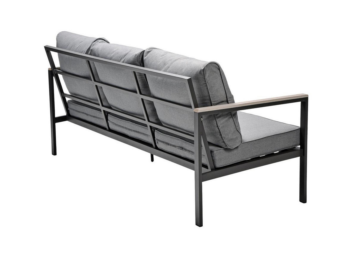 DINING-LOUNGE-SET Rialto Anthrazit/Holzoptik/Hellgrau 6-teilig 160/84/68 cm - Anthrazit, Kunststoff - bellavista - Home & Garden
