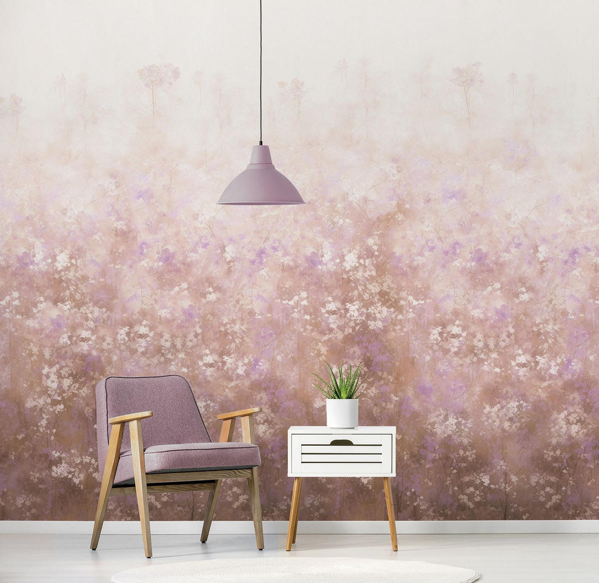 FOTOTAPETE Blumen 318 x 280 cm - Pink, Papier (318/280cm) - Sanders & Sanders