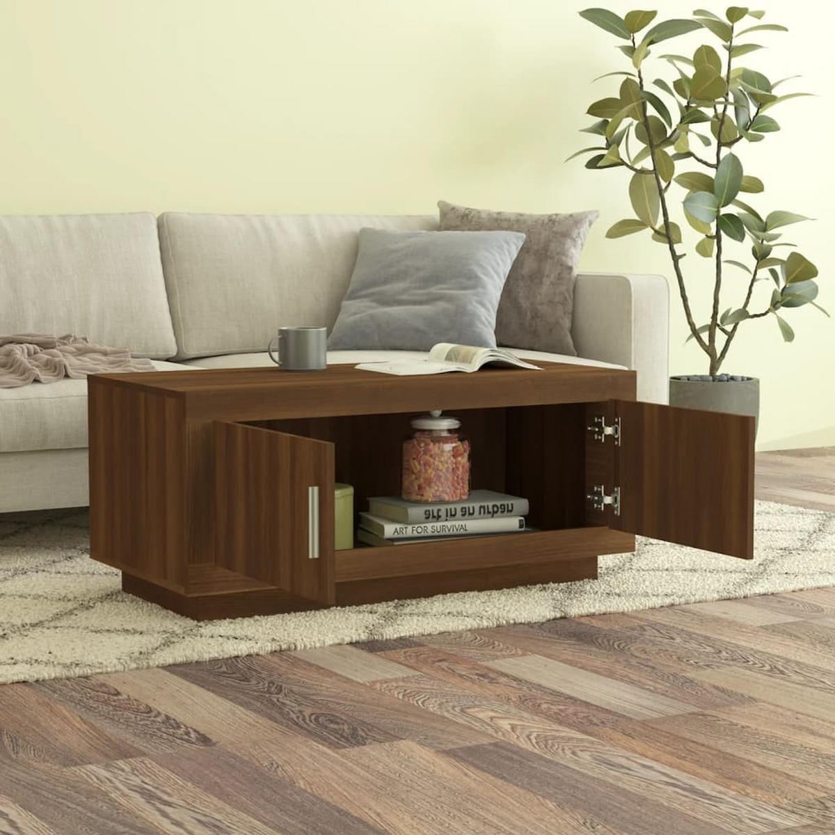 COUCHTISCH Braun Eichen-Optik 102x50x45 cm Holzwerkstoff - Braun, Holz (102/50/45cm) - furnicato