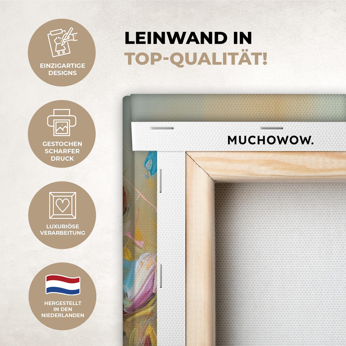 LEINWANDBILD Blumen - Kunst - Natur - Ölgemälde Room Decor 30x40 cm - Multicolor, Textil (30/40cm) - MuchoWow