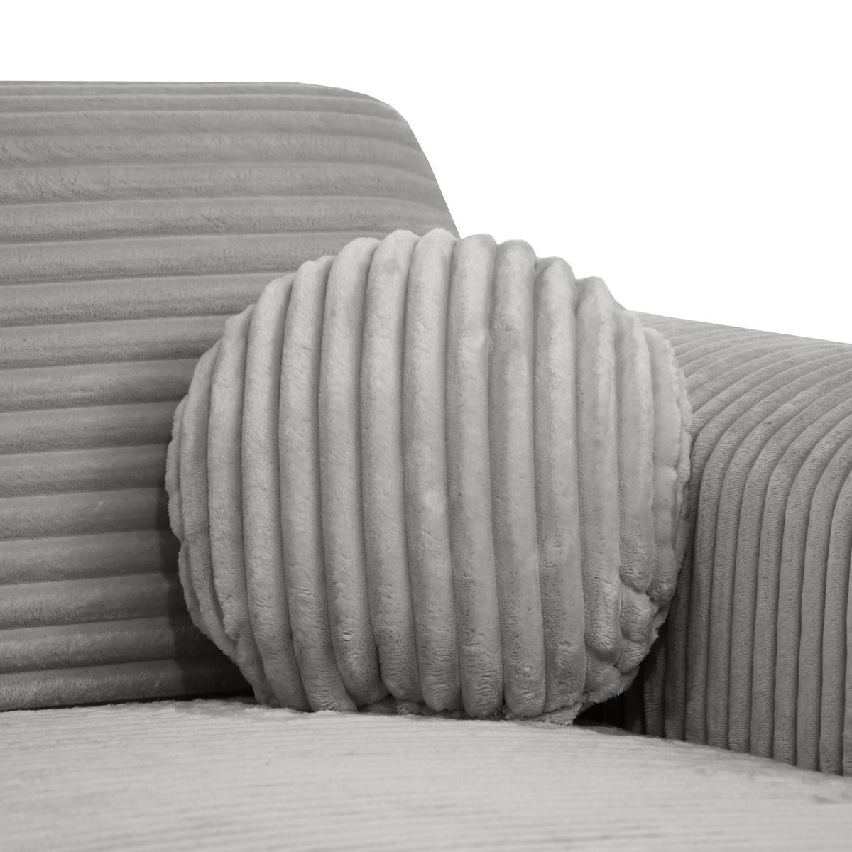 ECKSOFA Puerto, ohne Schlaffunktion, Hellgrau, rechts - Schwarz/Grau, Textil (269/170cm) - Beautysofa