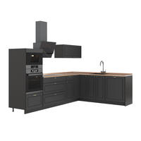 KUHINJA U OBLIKU SLOVA L Fame-Line, Seoska Antracit-Zlatna/Antracit, 287 x 207 cm, RP Hrast - antracit, drvni materijal (287/153.6/60cm) - Vicco