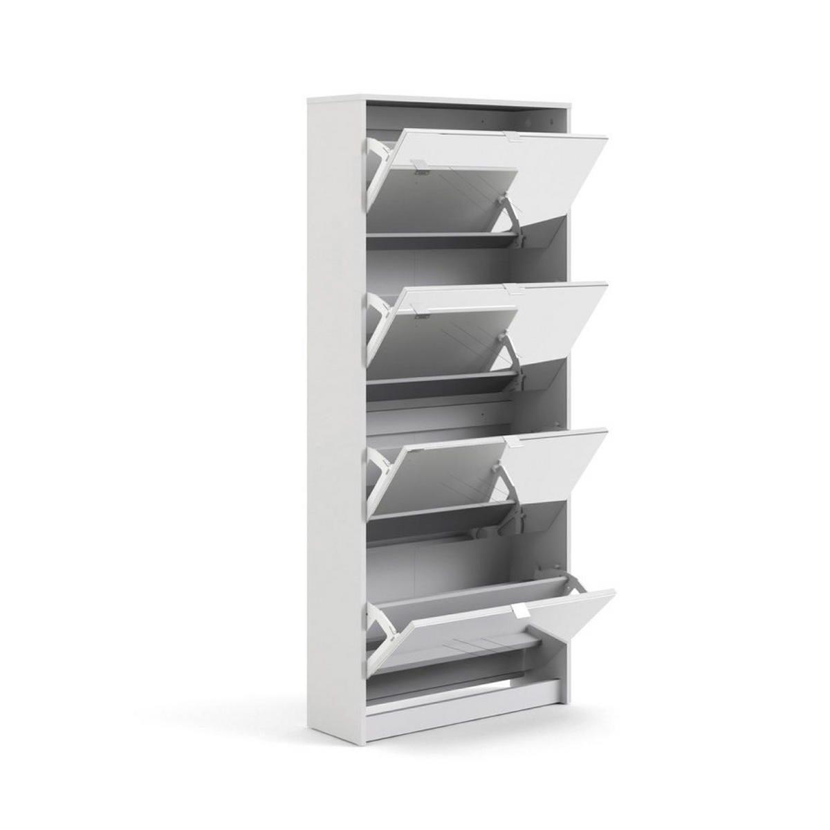 SCHUHSCHRANK, Shane, Weiß, Spanplatte foliert, 70 x 24 x 162 cm - Weiß, Holzwerkstoff (70/162/24cm) - ebuy24