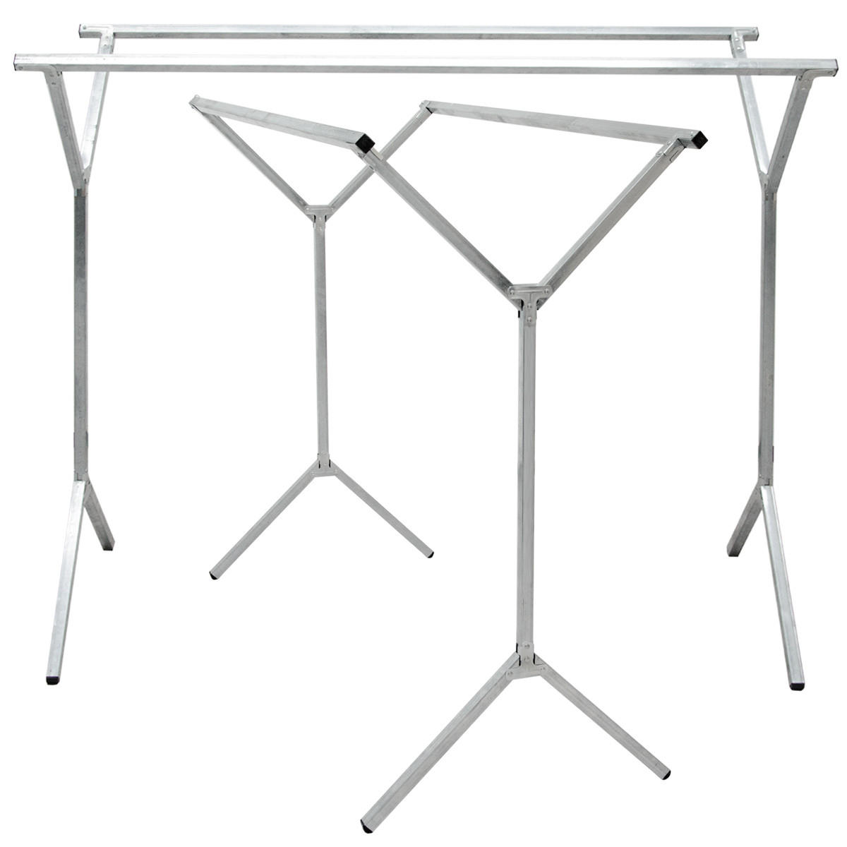 KLEIDERSTÄNDER mit 2 Aufhängestangen, 150/40/125 cm, Silber - Silberfarben, Metall (40/125/150cm) - eyepower