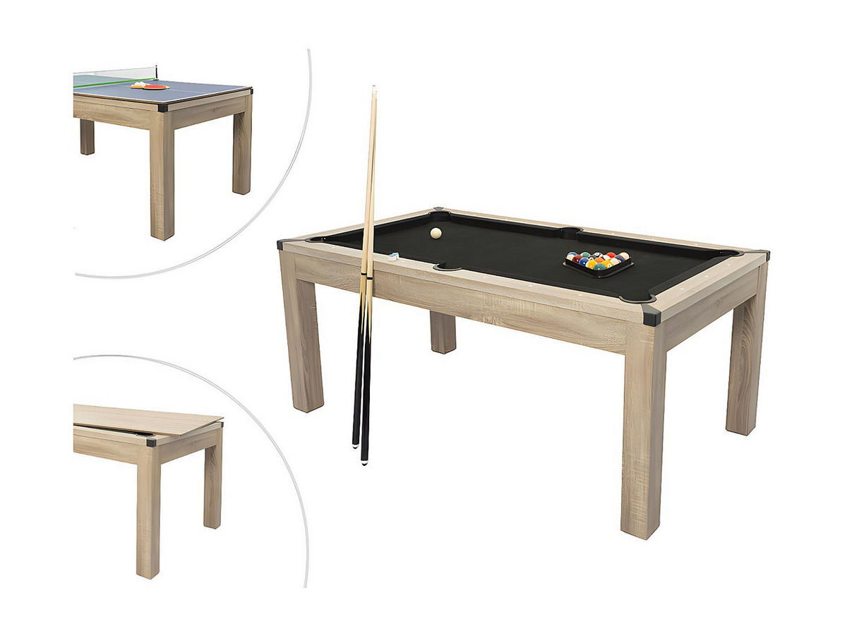 BILLARDTISCH - 6 Personen - Holz, Platte - Naturfarben Hell - - Naturfarben, Holz (182.8/102.6cm) - Vente-Unique
