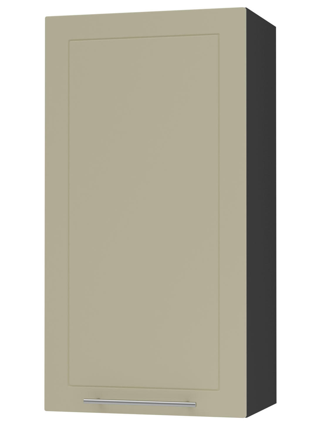 KÜCHENHÄNGESCHRANK Kvantum W4/60/1 Vanille Matt / Schwarz Matt 60 / 32,5 / 96cm - Creme/Schwarz, Holz/Holzwerkstoff (60/96/32.5cm) - Feldmann-Wohnen