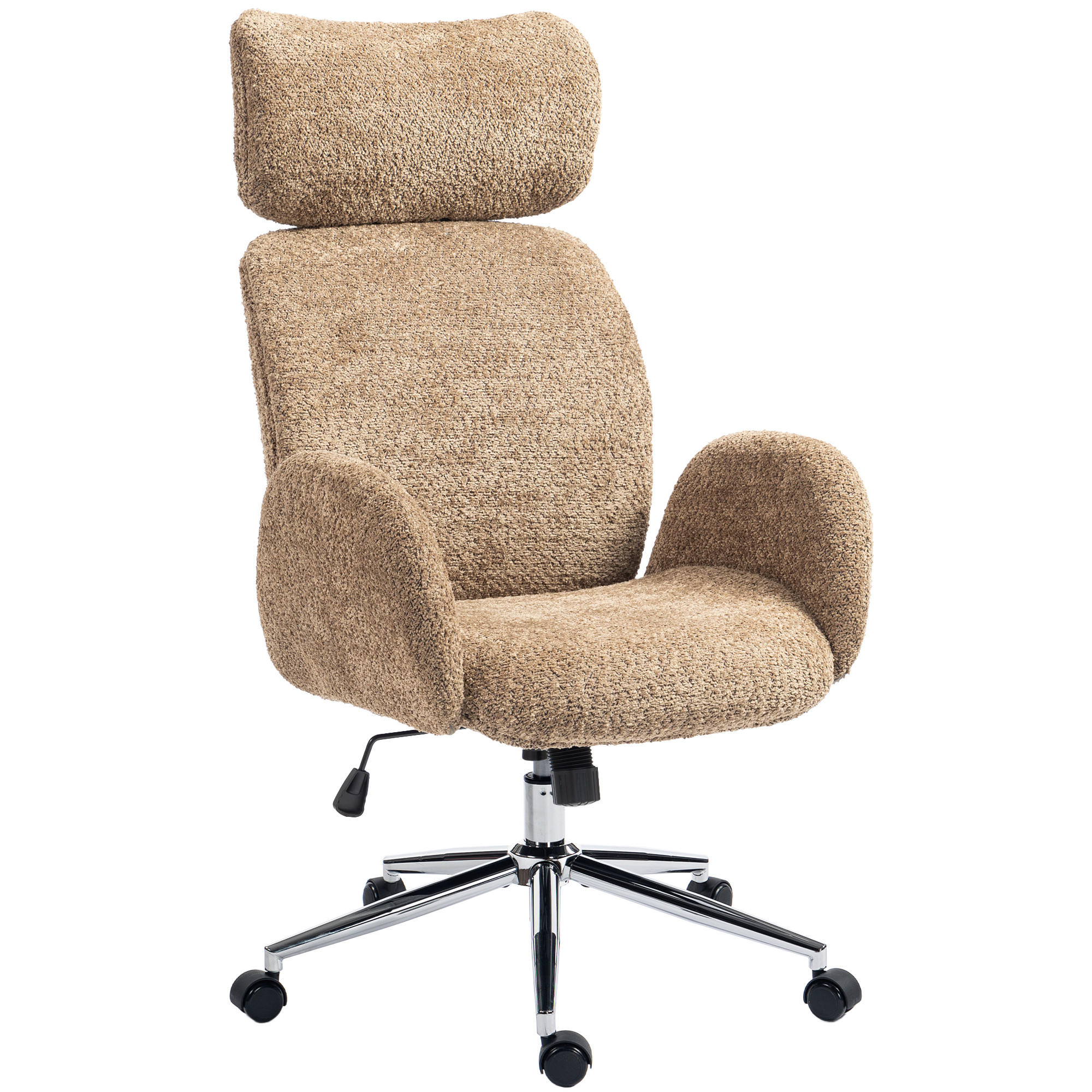 DREHSTUHL verstellbare Kopfstütze ergonomisch Kippfunktion höhenverstellbar Braun - Braun, Kunststoff (65/123/75cm) - Gisaae