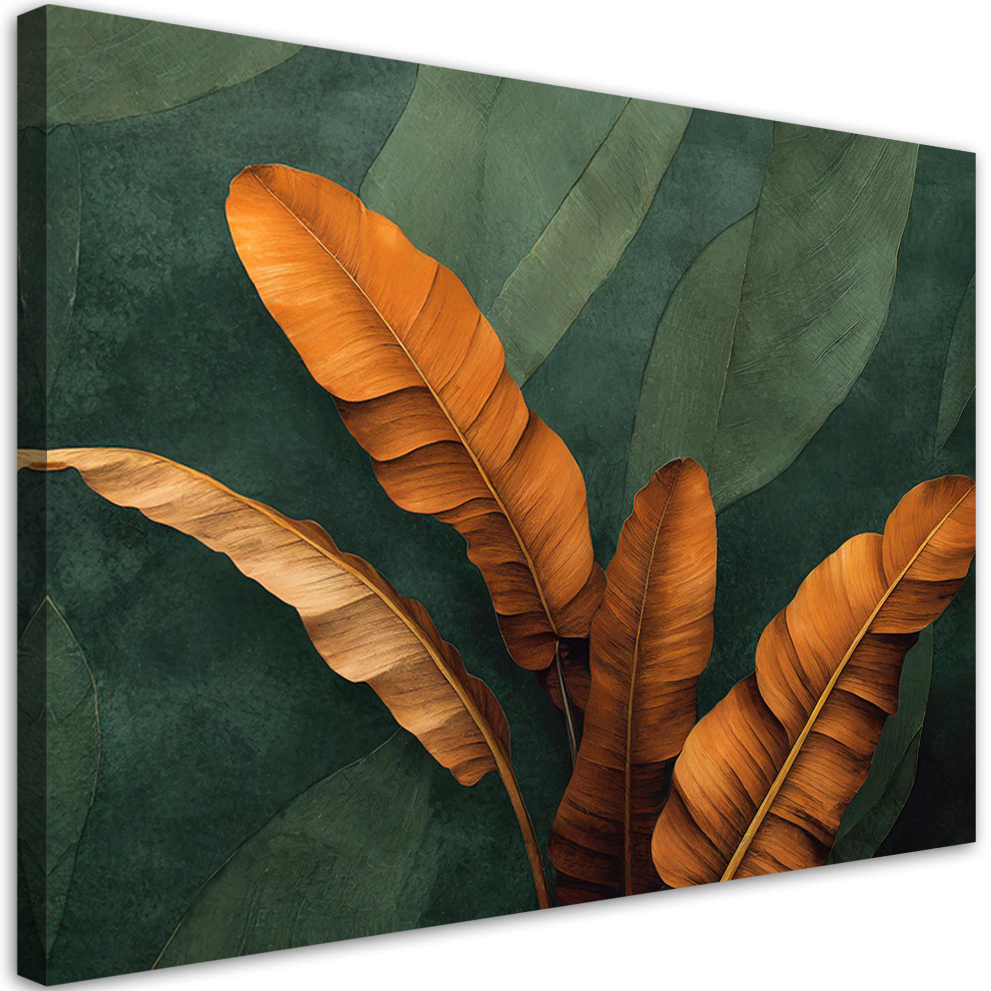 WANDBILD tropische blätter - Grün, Textil (60/40cm) - Feeby