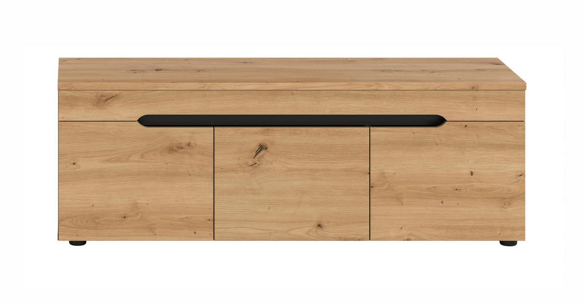 SITZBANK CANU (B/H/T: ca. 120/43/37 cm) in Basalt grau/Artisan Nachbildung - Grau, Holzwerkstoff (120/43/37cm)