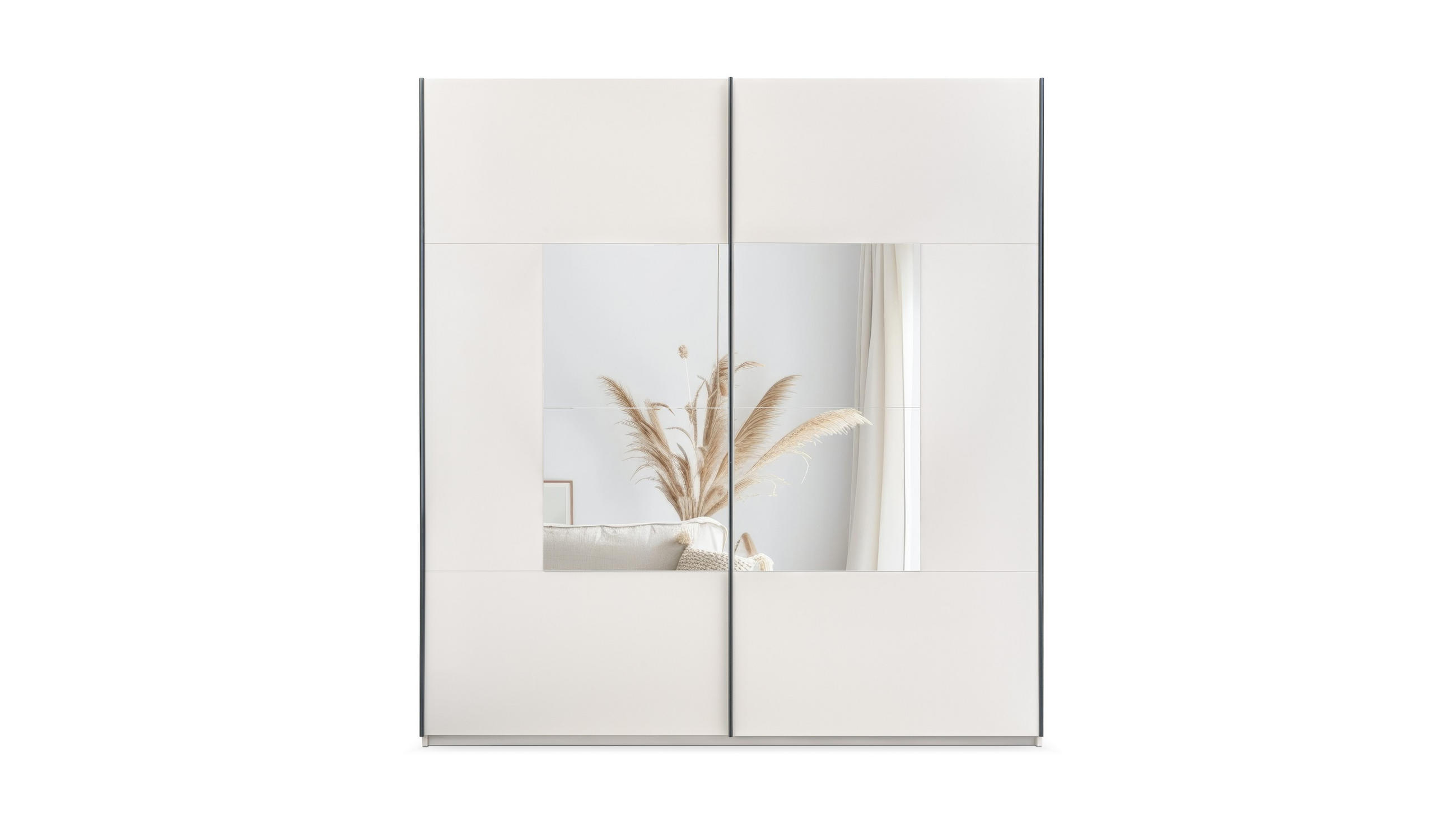 SCHWEBETÜRENSCHRANK DIANA 203/215/65 cm 2-türig mit Spiegel Kaschmir - Kaschmir, Holzwerkstoff (203/215/65cm) - MASSENO