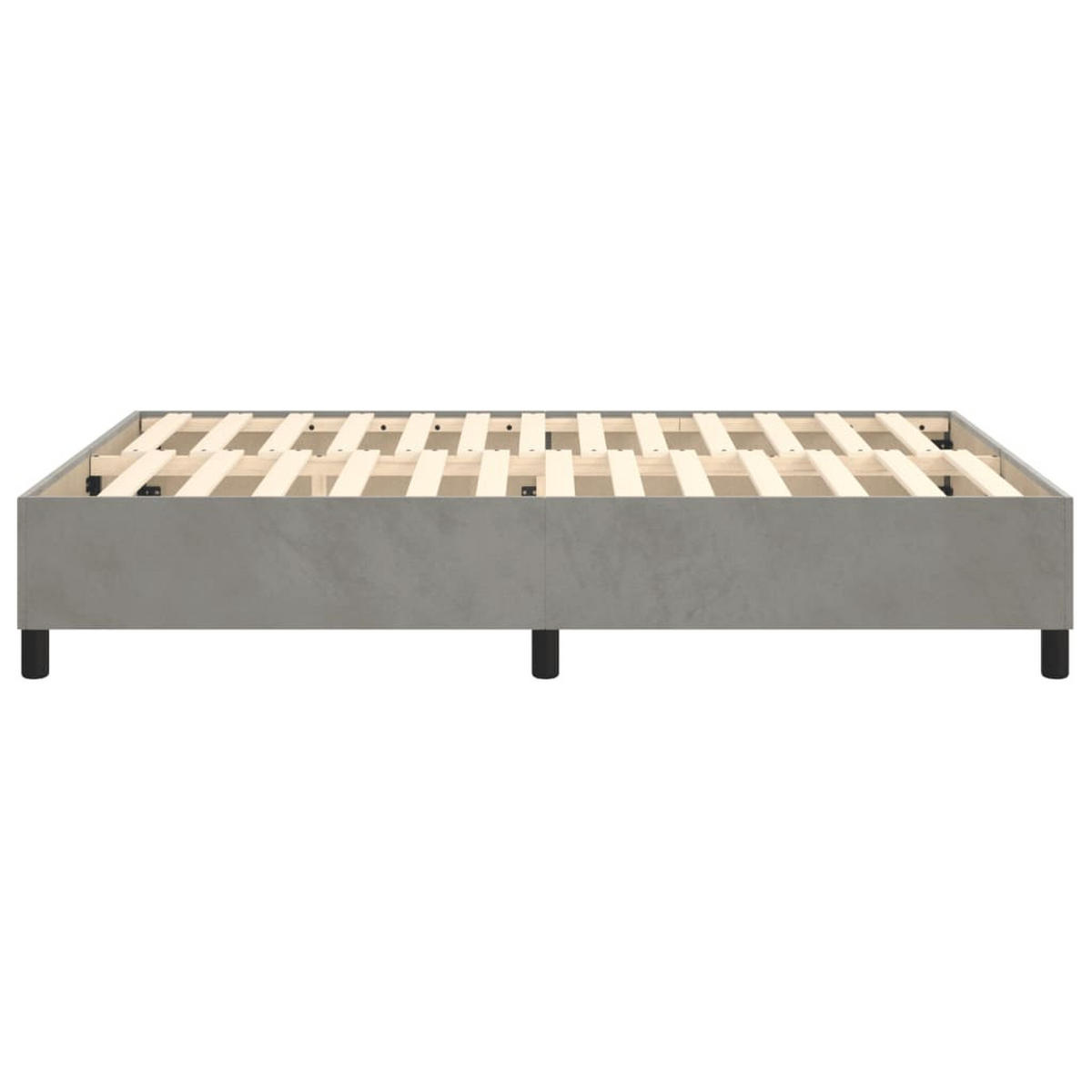 BOXBETTGESTELL Hellgrau 140/200 Cm Samt - Hellgrau, Textil (140/200cm) - vidaXL