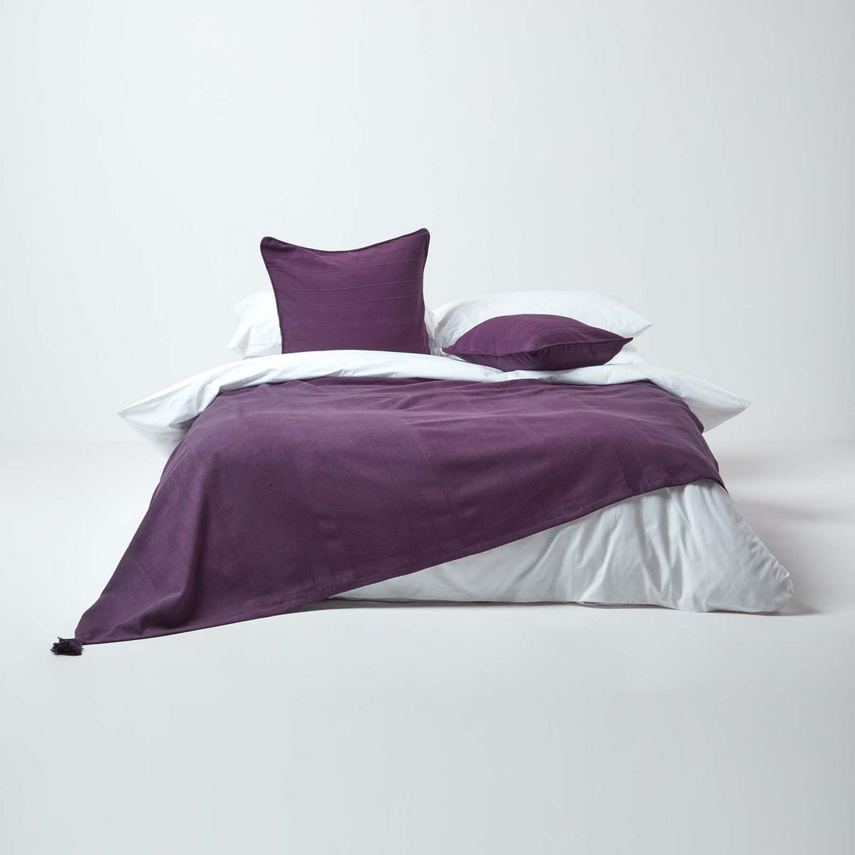 WOHNDECKE Rajput 150/200 cm, 100% Baumwolle - Lila, Textil (150/200cm) - Homescapes
