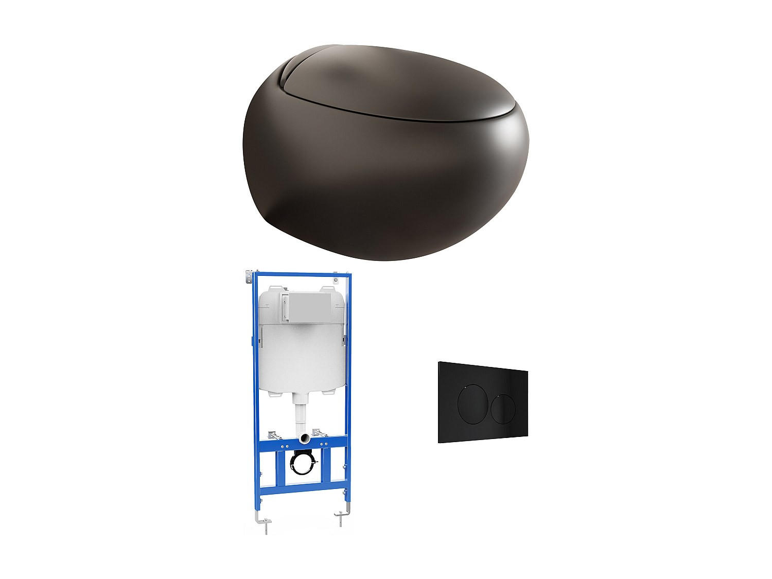 HÄNGE WC - 40 cm x 58 cm - keramik - schwarz Huro - Schwarz, Keramik (40/39/58cm) - Vente-Unique