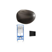 HÄNGE WC - 40 cm x 58 cm - keramik - schwarz Huro - Schwarz, Keramik (40/39/58cm) - Vente-Unique