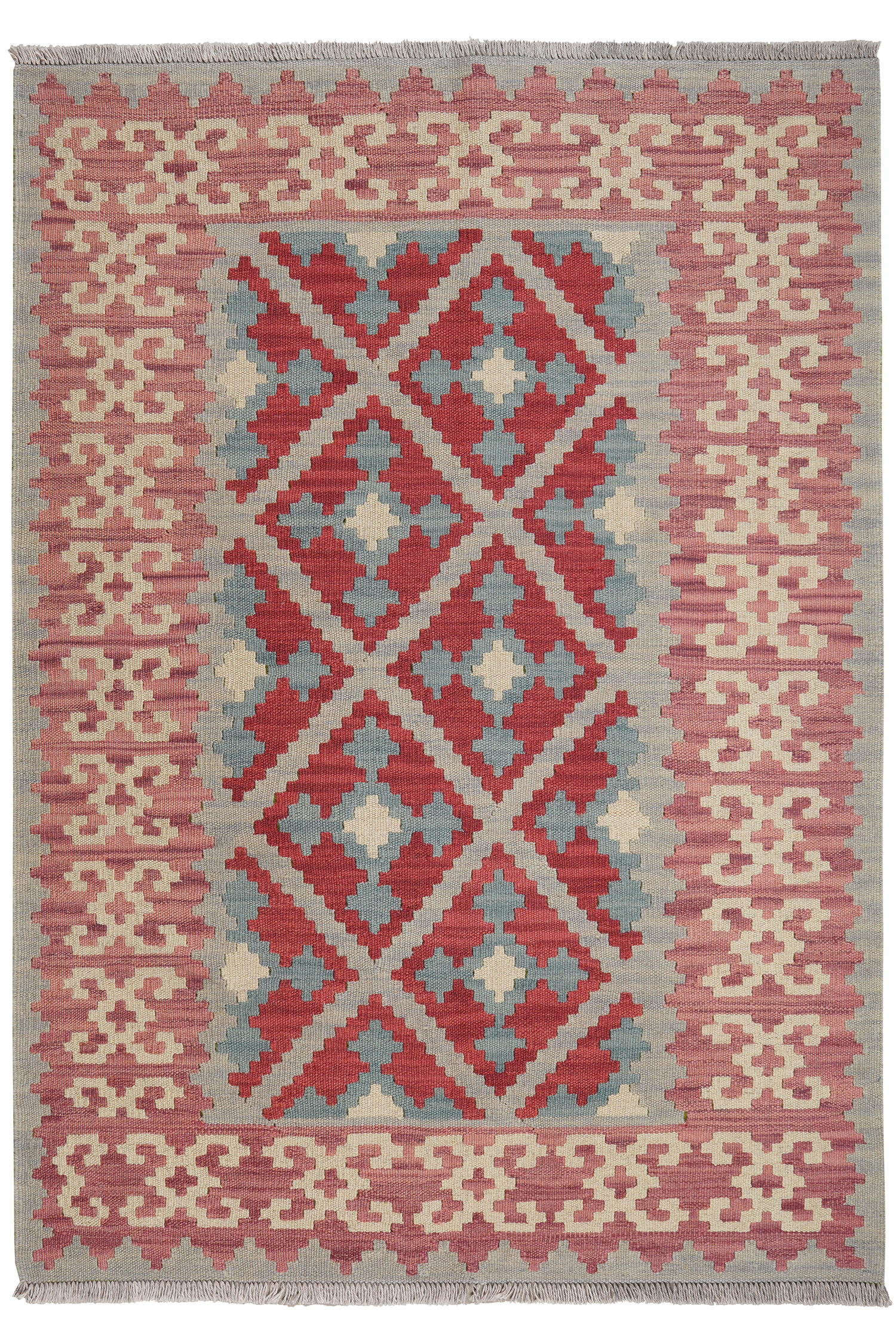 HANDWEBTEPPICH Kelim Gashgai Grau 174/125 cm Schurwolle - Grau, Textil (125/174cm) - Looma