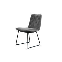 STUHL NEW CHARME Steingrau Velvet - Grau, Textil (52/87/66cm) - KAWOLA