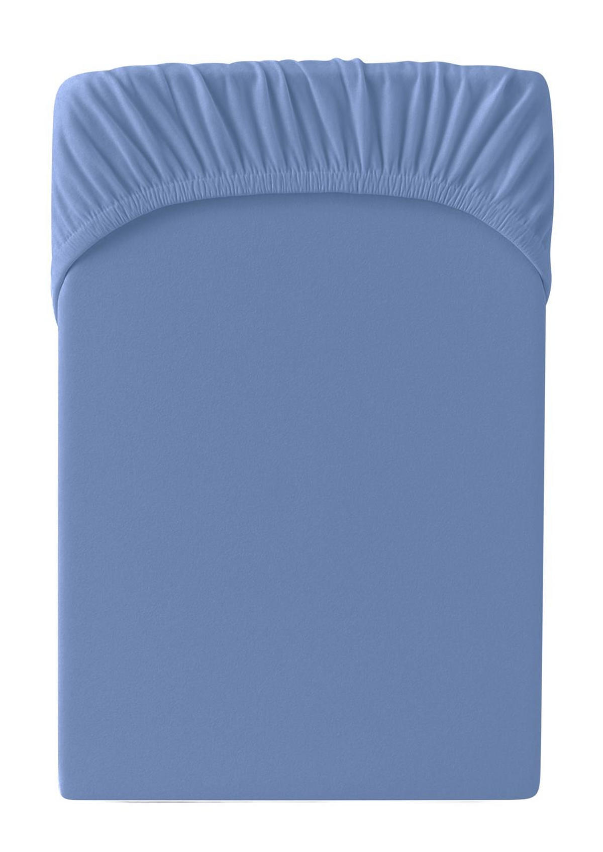 JERSEY-SPANNBETTLAKEN 180x200 - 200x200 cm, Bettlaken aus 100% Baumwolle mit Rundum-Gummizug, Spannbetttuch Blau - Blau, Textil (200/200cm) - Carpe Sonno