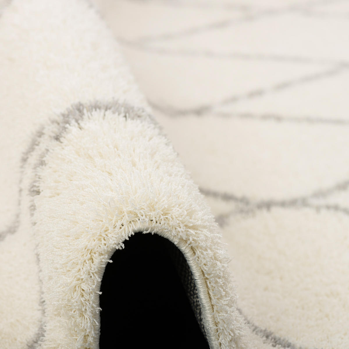 LUXUS SHAGGY TEPPICH SILKY SOFT MODERN RAUTEN - Creme, Textil (80/150cm) - Pergamon