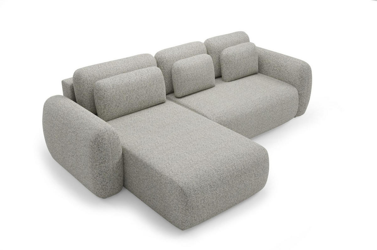 ECKSOFA Gaston Mit Schlaffunktion - Greige, Holzwerkstoff/Textil (304/190cm) - Fun Möbel