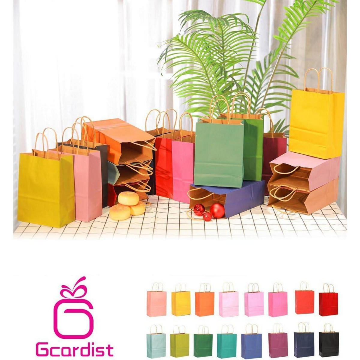GESCHENKTASCHEN 32 Stück 21 x 15 x 8 cm Mehrfarbig - Multicolor, Papier (15/8/21cm)