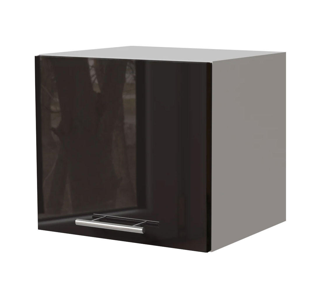 Feldmann-Wohnen Klapphängeschrank Schwarz Hochglanz, Weiß 40x36x32.5 cm
