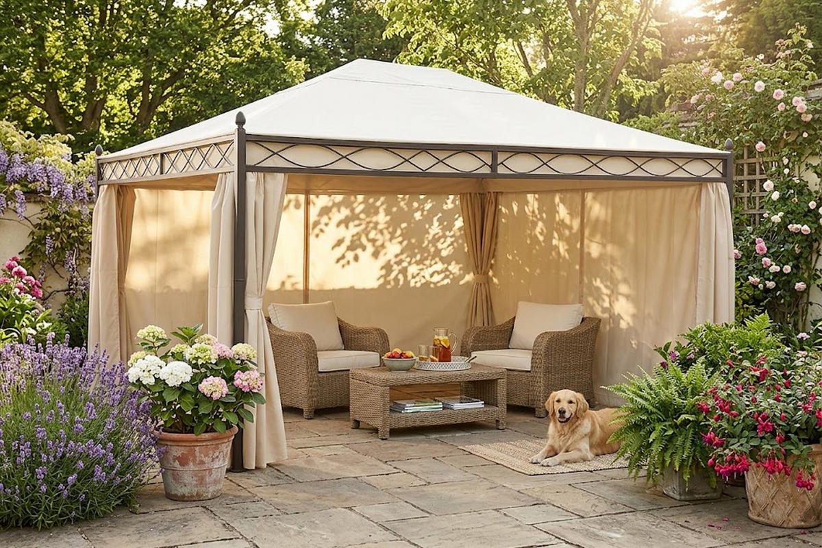 ERSATZDACH für Pavillon Rimini, Pavillondach 300x400cm, PVC-beschichtet, Farbe: écru - Naturfarben, Kunststoff (400/0.3/300cm) - TPFGarden