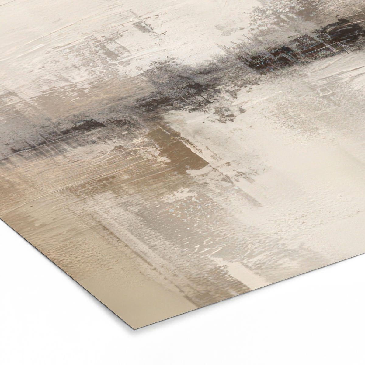 POSTER MIT RAHMENGERAHMTES BILD Moderne Kunst - Abstrakt - Beige 120x80 cm - Beige, Papier (120/80cm) - MuchoWow