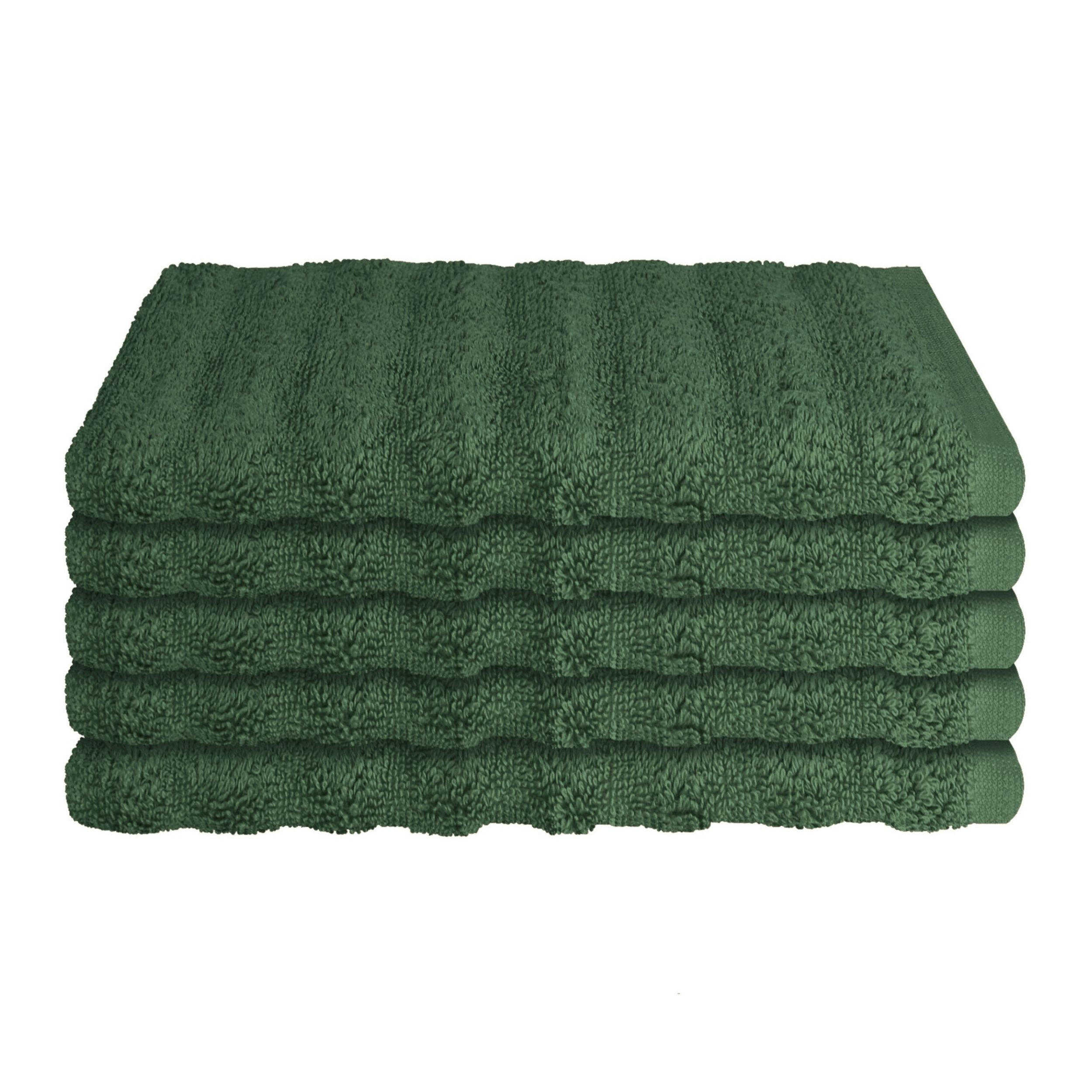 GÄSTETUCHSET Neapel - 5-teilig - 30x50 cm - Dunkelgrün - Dunkelgrün, Textil (30/50cm) - SCHIESSER
