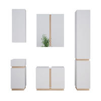 BADMÖBEL-SET Gloria Weiß 5 Teile - Weiß/Sonoma Eiche, Holzwerkstoff (70/55/34cm) - Vicco