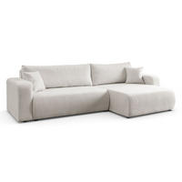 ECKSOFA VESPO XL mit Schlaffunktion und Bettzeugkasten - Ecru, Textil (267/143cm) - Lookway